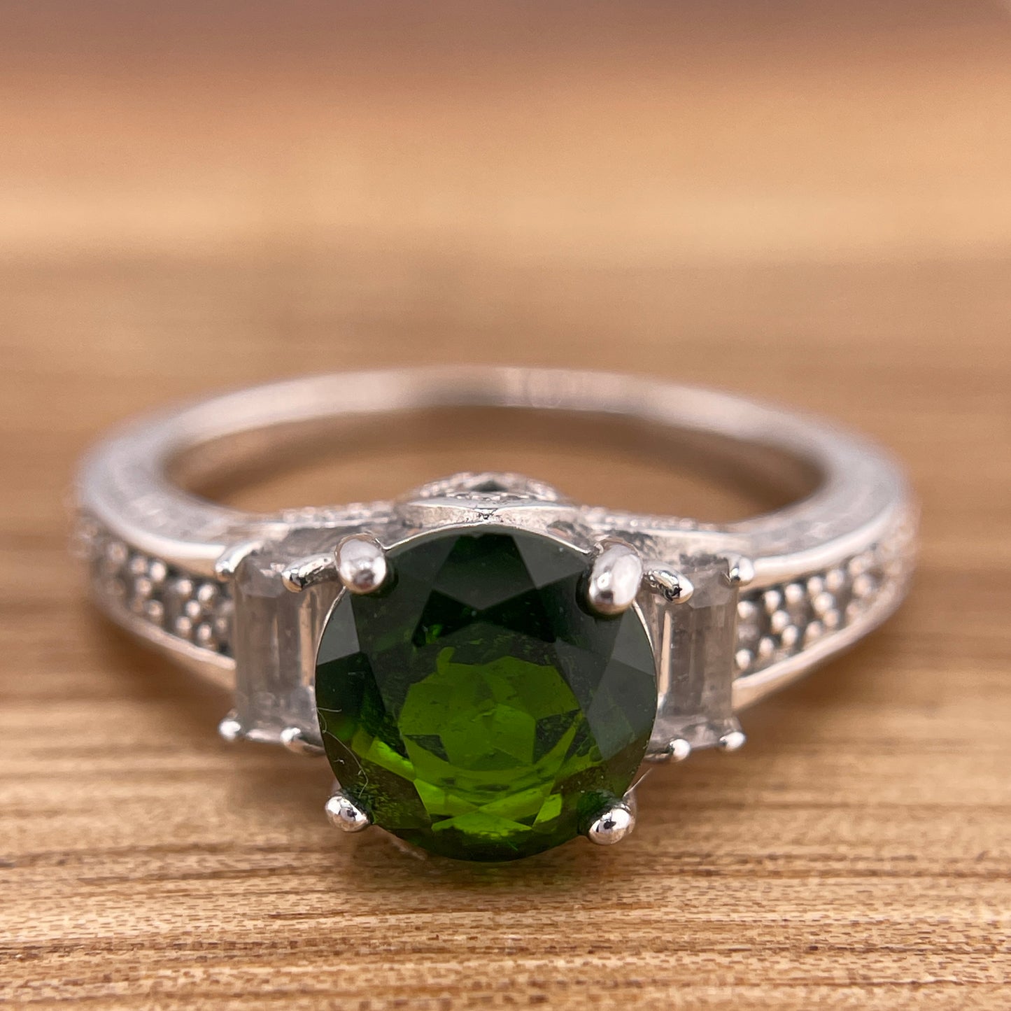 Green Chrome Solitär Ring Gr. 52