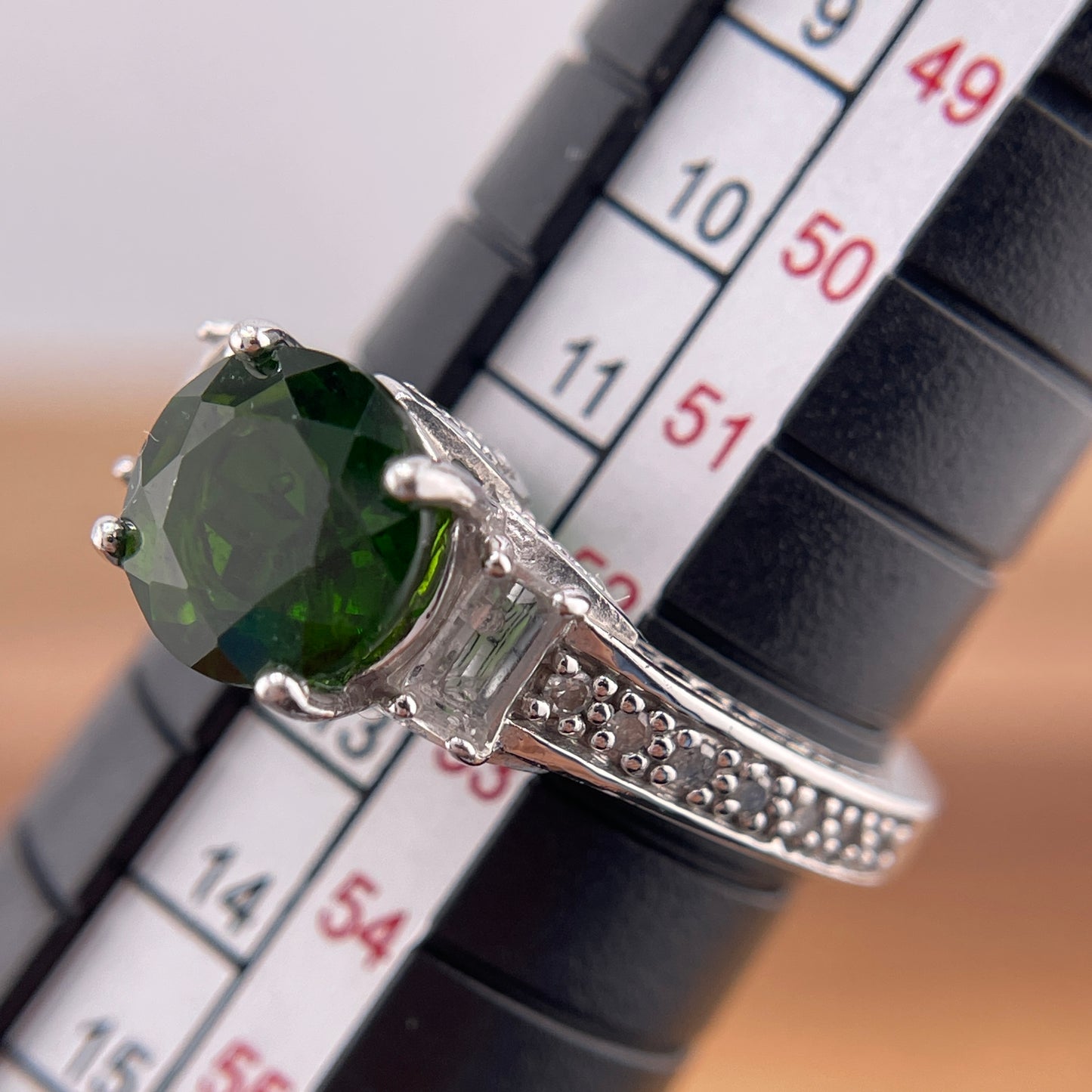 Green Chrome Solitär Ring Gr. 52